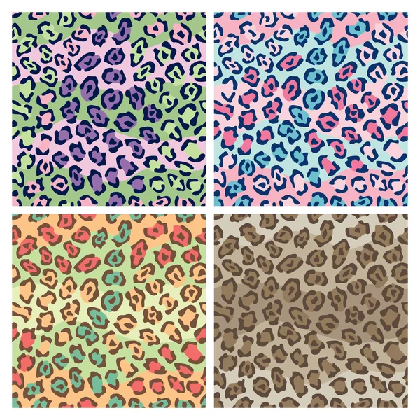 Spotted Cats Pattern in 4 Colorways — Stock Vector