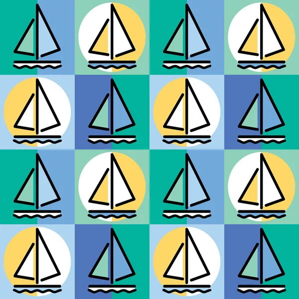 帆船图案 — 图库矢量图片