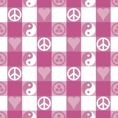 Peace Plaid in Pink clipart