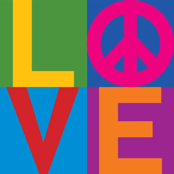 Bloque de color LOVE-Peace — Vector de stock