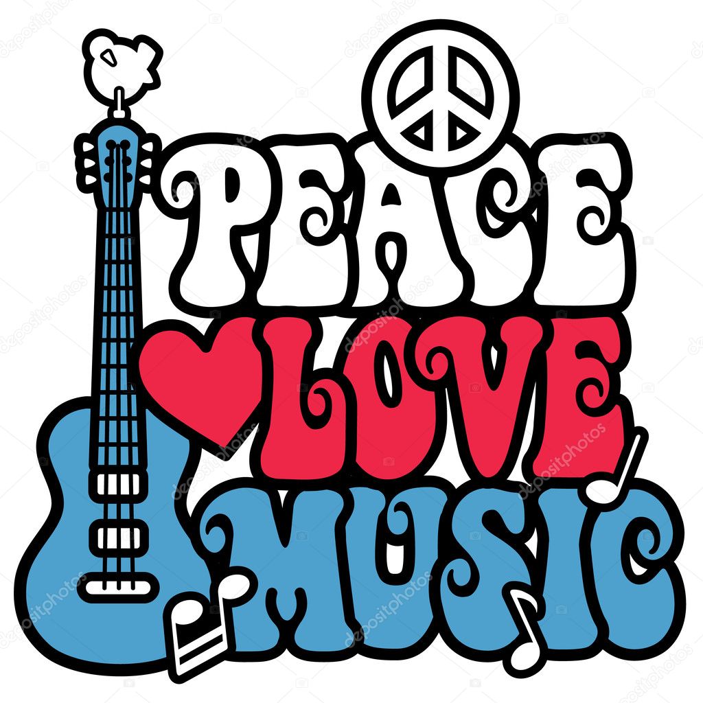 Download American Peace-Love-Music — Stock Vector © Lisann #38310497