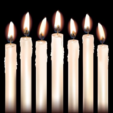 Seven White Candles clipart