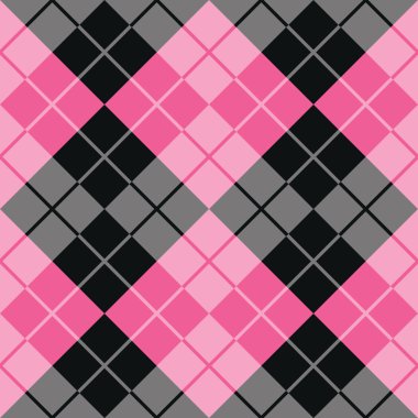 Pembe ve Siyah Argyle Tasarım