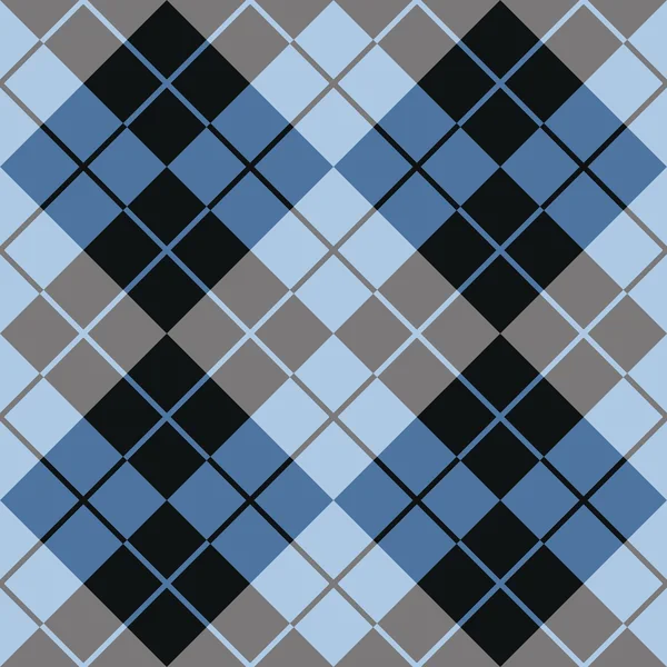 Design Argyle en noir et bleu — Image vectorielle