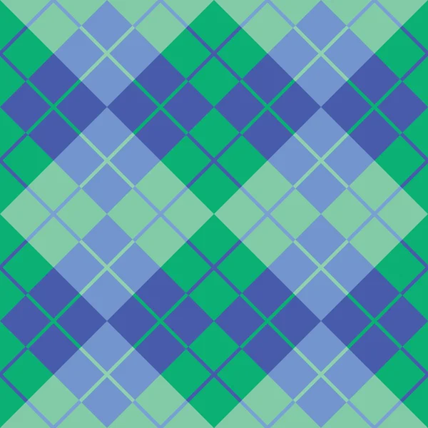 Argyle-Muster in blau und grün. — Stockvektor