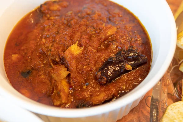 Nigerian Dried Fish Tomato Pepper Sauce Stew in a bowl — Fotografia de Stock