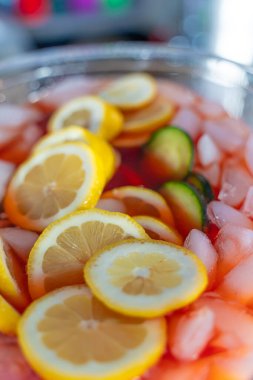 non Alcoholic fruit punch in dispenser ready to drink