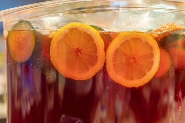 non Alcoholic fruit punch in dispenser ready to drink