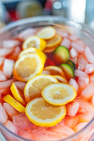 non Alcoholic fruit punch in dispenser ready to drink