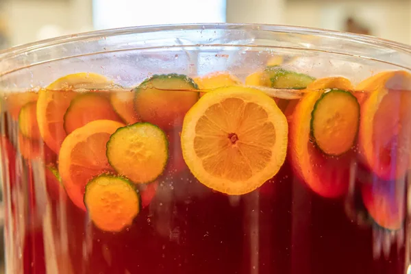 non Alcoholic fruit punch in dispenser ready to drink