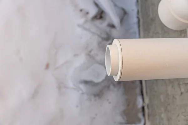 Furnance Exhaust pipe blowing out steam in winter — Stock Photo, Image