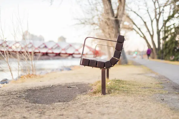 Banc Parc Côté Pont Paix Calgary — Photo