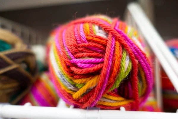 Colorful Ball Wool Knitting — Stock Photo, Image