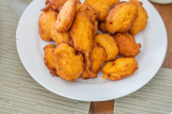 Pile Gustoso Fritto Profondità Nigeriano Akara Pronto Servire — Foto Stock