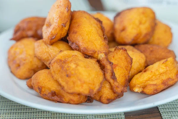 Pile Gustoso Fritto Profondità Nigeriano Akara Pronto Servire — Foto Stock