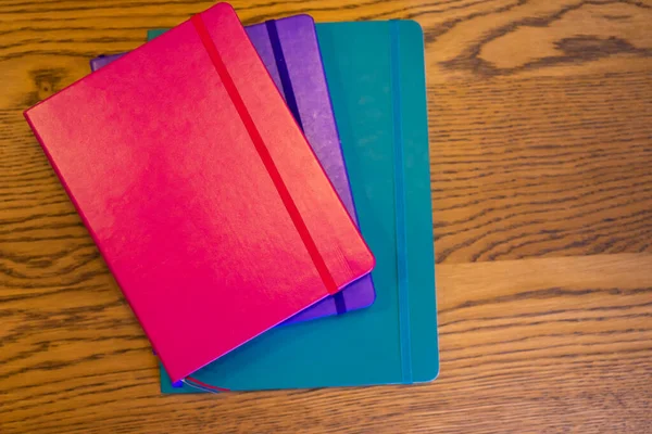 Pile Notebook Journals Tabletop — Stockfoto