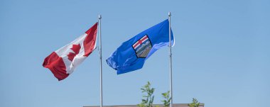 Canadian National and Alberta Provincial Flags