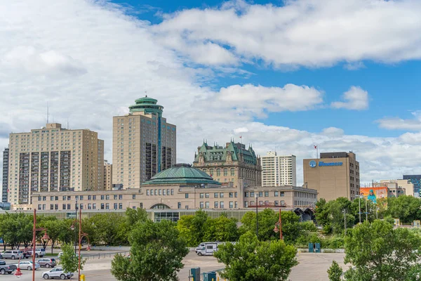 August 04 2022 , Winnipeg Manitoba Canada - Winnipeg Downtown Skyline