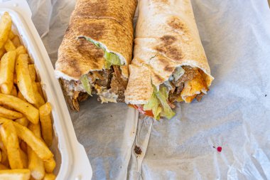 Fresh Arab domair or shawarma ready to serve