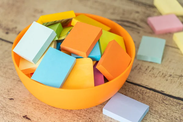 Pile Sticky Notes Office Table — Stockfoto