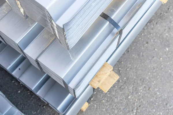 metal roofing sheets waiting for delivery