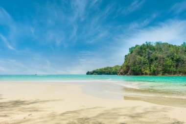 bright sky on beach in Thailand, blue sky in summer