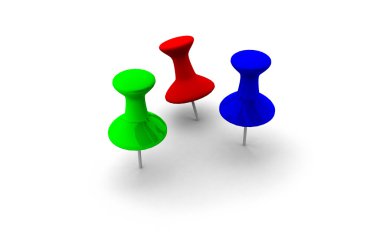 kırmızı, yeşil ve mavi üç renkli raptiye