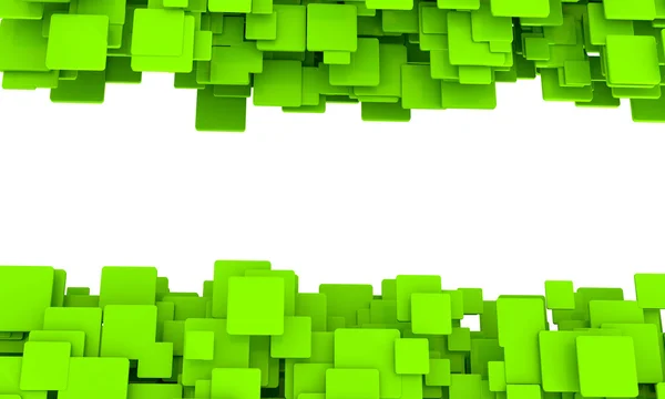 Banner with borders of green cubes Stock Photo