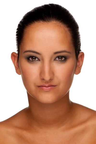 Beauty portrait of a cute brunette caucasian girl — Stock Photo, Image