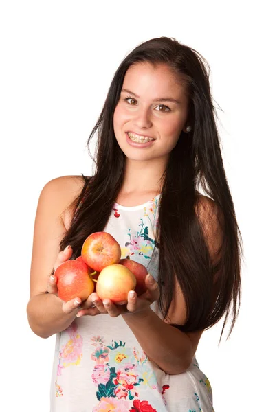 Girl with apples — Stock Photo, Image