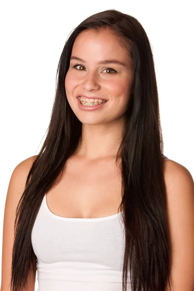 Portrait of a beautiful laughing young female student — Stock Photo, Image