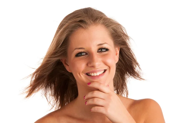 Pensive attractive brunette young woman — Stock Photo, Image