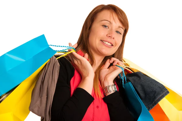 Attraente giovane donna nello shopping — Foto Stock