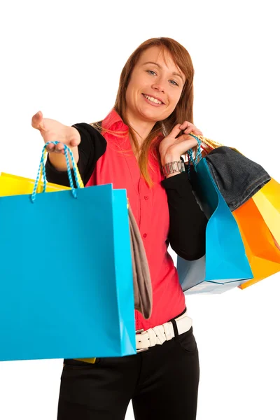 Attraente giovane donna nello shopping — Foto Stock