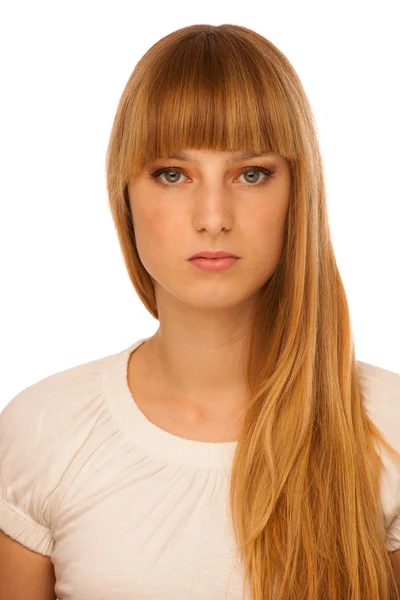 Portret van mooie blonde tiener meisje — Stockfoto