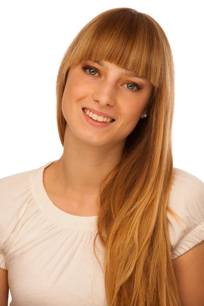 Portrait of beautiful blonde teenage girl — Stock Photo, Image