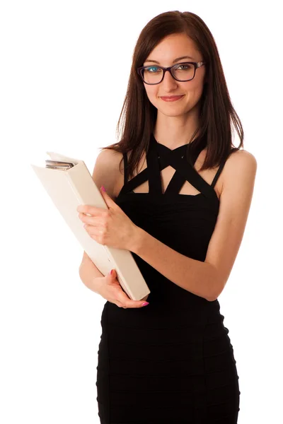 Young student with a folder in her hands — Stock Photo, Image