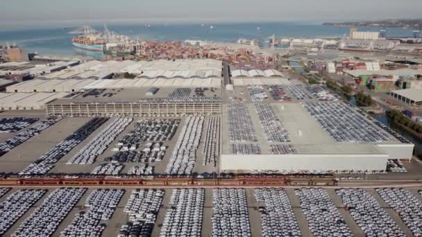 Pemandangan Udara Pelabuhan Industri Koper — Stok Video