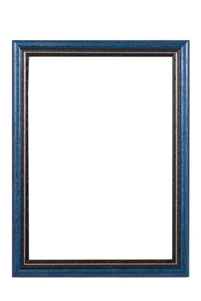 Blue wooden picture frame — Stock Photo, Image