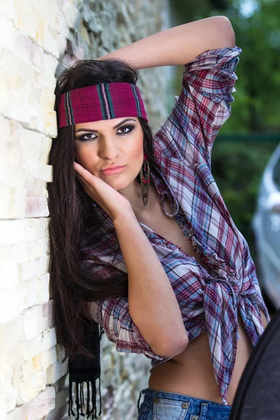 Attractive woman with headband — Stock Photo, Image