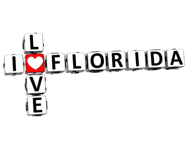 3D I Love Florida Crossword — Stock Photo, Image