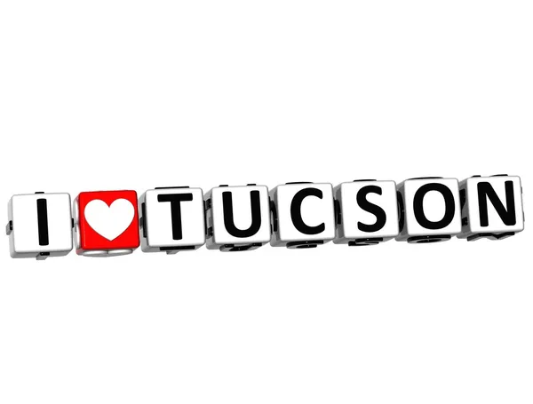 3D I Love Tucson Button Click Here Block — стоковое фото