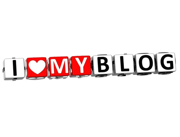 3D I Love My Button Click Here Block — стоковое фото