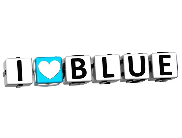 3D J'aime Bouton bleu Cliquez ici Bloquer le texte — Photo