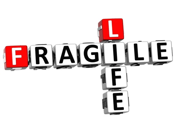 Fragile Life Crossword 3D — Stok Foto