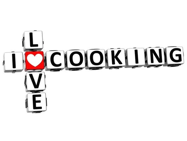 3D I Love Cooking Crossword — Stock Photo, Image