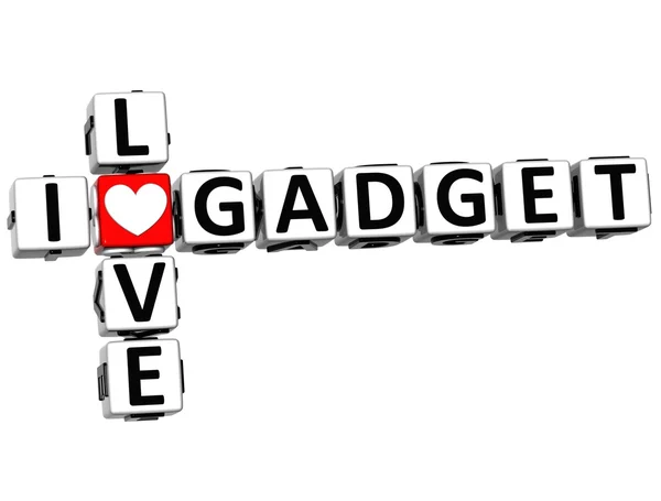 3D I Love Gadget cruciverba — Foto Stock