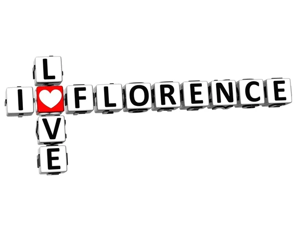 3D I Love Florence Crucigrama — Foto de Stock