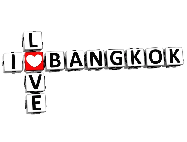 3D ik hou van bangkok kruiswoordraadsel — Stockfoto