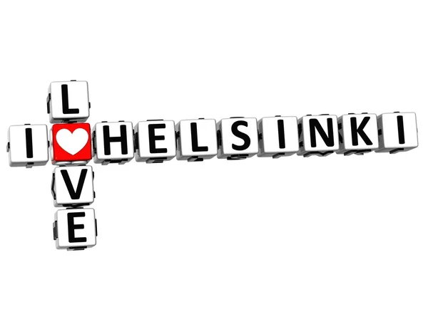 3D I Love Helsinki Crossword — Stock Photo, Image